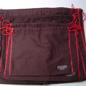 LOT OF 8 COACH BROWN DUST BAG IN ASSORTED SIZES  EUC